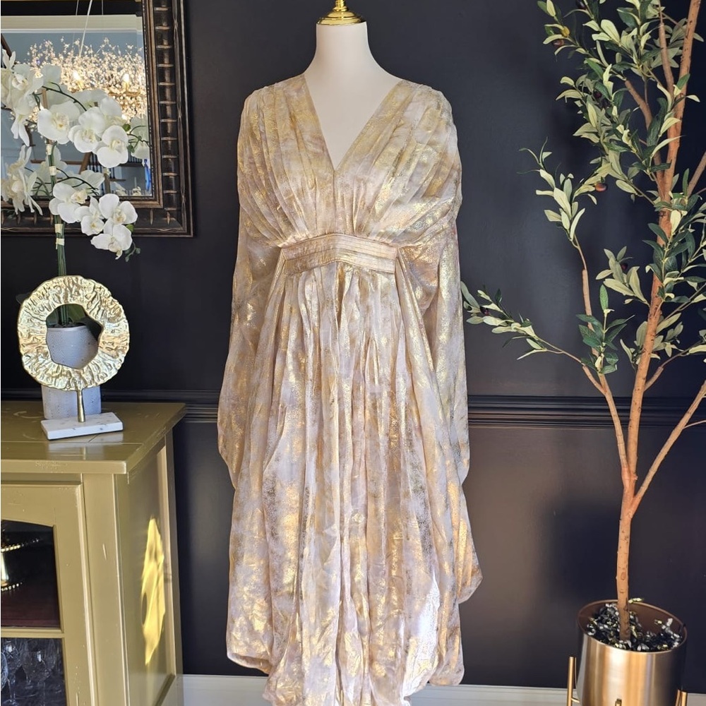 Elegant Gold and Cream Gown